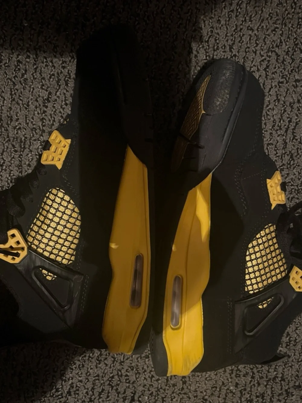 Jordan Men’s Black and Yellow High-Top Sneakers